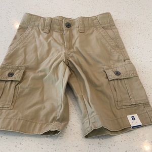 New cargo shorts, khaki color, 8 boys